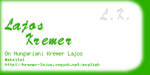 lajos kremer business card